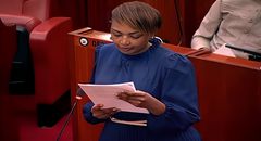 Senator Karen Nyamu speaking in the Senate