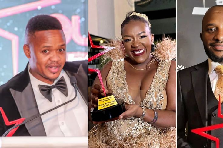 Holy Dave, Murugi Munyi and Tom Daktari holding their Pulse Influencer Awards plaques