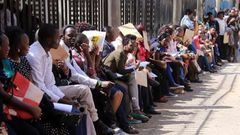 Jobseekers queue for interviews in Nairobi in the past. (Photo: Courtesy)