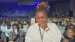 Teacher Cillah unexpectedly brings Njugush's show to a standstill