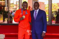President William Ruto with Emmanuel Wanyonyi at Eldoret State Lodge