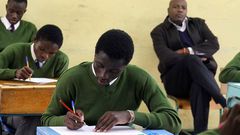 File image of students sitting for KCSE exams.