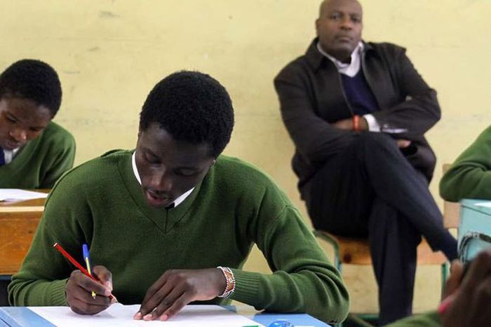 File image of students sitting for KCSE exams. The marking of the 2018 Kenya Certificate of Secondary Education (KCSE) examination remains uncertain after teachers involved in the process threatened to pull out.