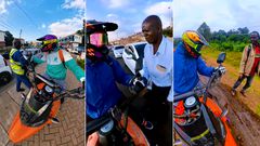 Nairobi biker interacting with random Nairobians
