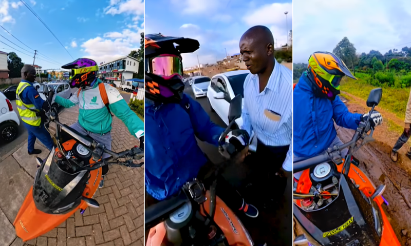 Nairobi biker interacting with random Nairobians