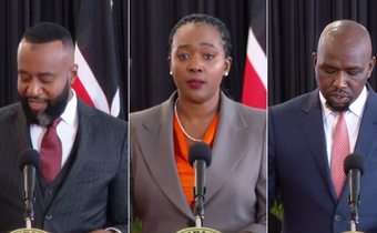 CS Hassan Joho, Roslinda Soipan Tuya and Kipchumba Murkomen