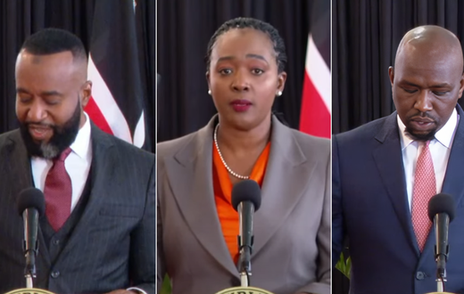 CS Hassan Joho, Roslinda Soipan Tuya and Kipchumba Murkomen