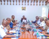 Defence CS Soipan Tuya during a meeting with KDF bosses at Defence Heaquarters in Nairobi