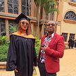 Maurine Kabu with her father Simon Kabu on her graduation