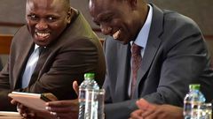 File image of Kimani Ichung'wah with President William Ruto