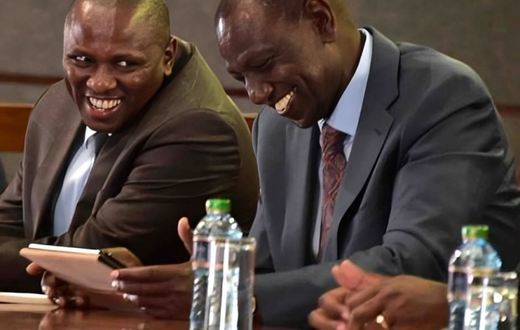 File image of Kimani Ichung'wah with President William Ruto