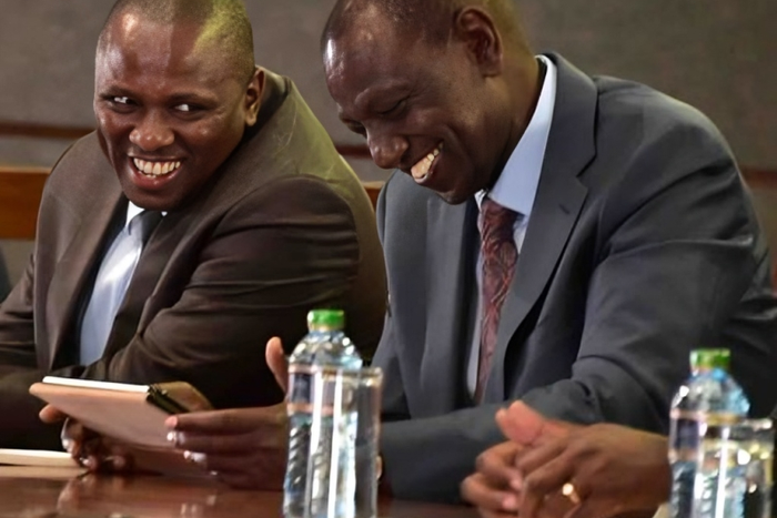 File image of Kimani Ichung'wah with President William Ruto