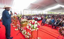 ODM leader Raila Odinga during a funeral ceremony in Marakwet,