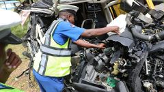The road accident that involved a new Range Rover in Maji ya Chumvi area Mariakani