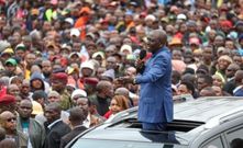 File image of President William Ruto addressing a crowd