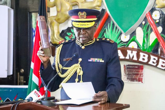 Inspector General of Police Douglas Kanja when he took oath of office