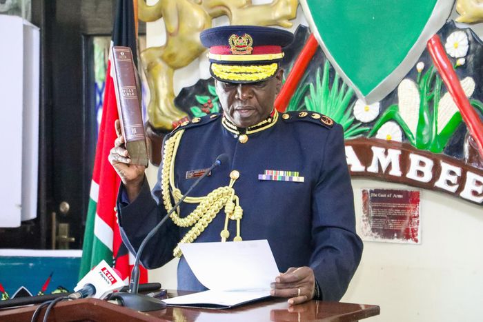 Inspector General of Police Douglas Kanja when he took oath of office