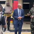 Acting IG Gilbert Masengeli with DCI Amin Mohamed at Gigiri Police Station