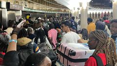 Stranded passengers at JKIA
