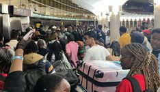 Stranded passengers at JKIA