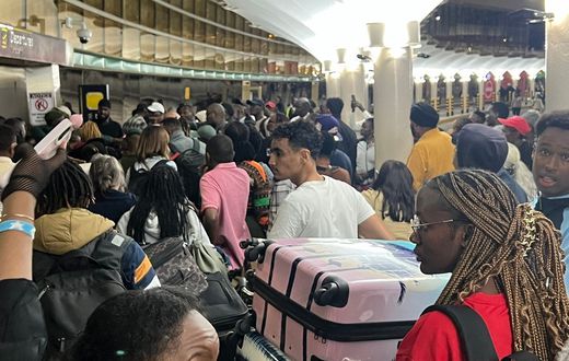 Stranded passengers at JKIA