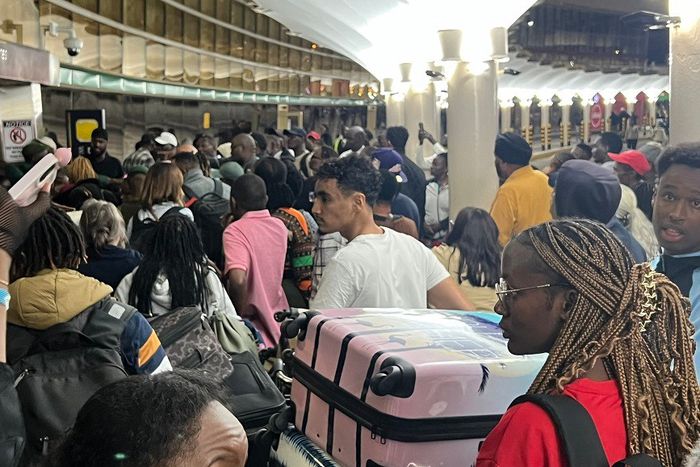Stranded passengers at JKIA