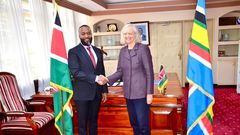 Cabinet Secretary for Mining, Blue Economy, and Maritime Affairs, Hassan Joho met with the United States Ambassador to Kenya Meg Whitman, at the Ministry's headquarters in Nairobi.