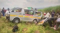 Scene of road accident that happened in Muhoroni