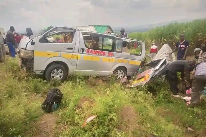 Scene of road accident that happened in Muhoroni