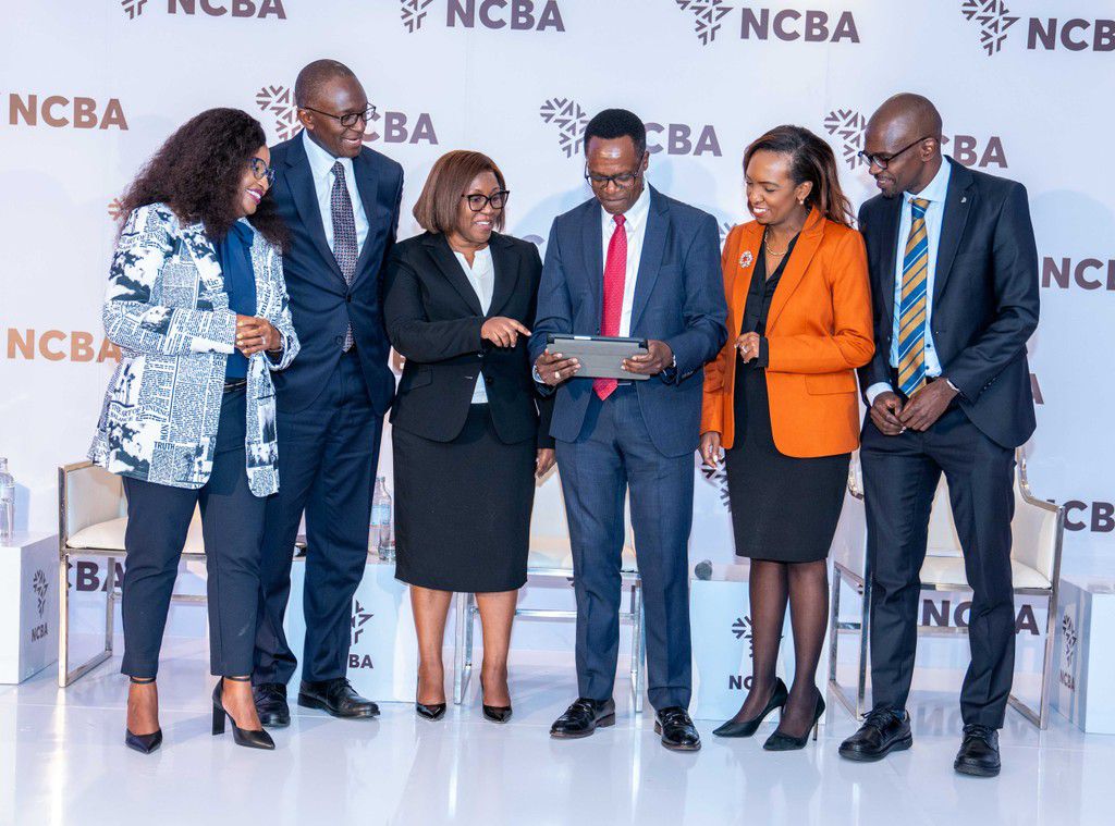 Nelly Wainaina, Group Director, Marketing, Communication and Citizenship, David Abwoga, NCBA Group Finance Director, Stella Njunge, AIG Kenya Managing Director John Gachora, NCBA Group Managing Director & CEO, Louisa Wandabwa, NCBA Director of Strategy and Chief of Staff Raphael Agung', NCBA Ag. Group Director Global Markets & Chief Economist