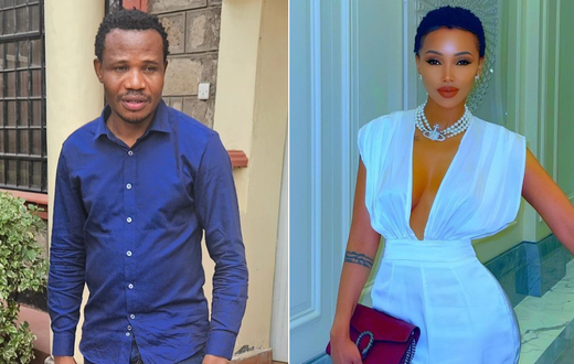 A collage of Peter Salasya and Huddah Monroe