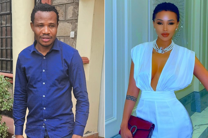 A collage of Peter Salasya and Huddah Monroe