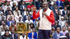 President William Ruto during a town hall on the Higher Education Government Student Scholarship university funding model held at KICC on August 25, 2024