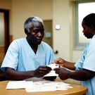 AI-generated image of a patient-in-a-hospital-reception