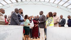 President William Ruto, DP Rigathi Gachagua, Mining CS Hassan Joho and Governor Anne Waiguru in Kirinyaga County on August 10, 2024 where they inspected development projects