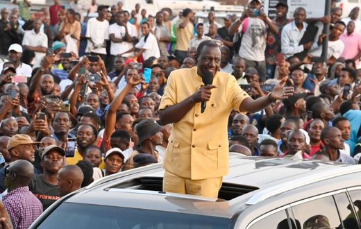 File image of President William Ruto addressing a crowd