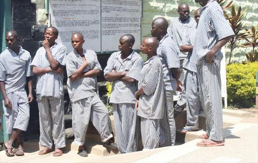 Inmates in a prison in Kenya
