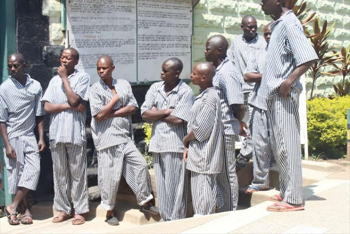 Inmates in a prison in Kenya