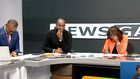 Sam Gituku, Linus Kaikai and Yvonne Okwara during News Gang show