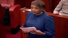 Senator Karen Nyamu speaking in the Senate