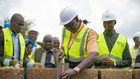 President William Ruto lays the foundation stone at Emgwen Affordable Housing Project in Nandi County.