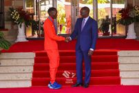 President William Ruto with Abraham Kibiwot at Eldoret State Lodge