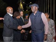 President William Ruto greets Interior PS Raymond Omollo shortly before departing to the United States for the 79th session of the United Nations General Assembly in New York on September 20, 2024.