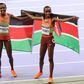 Beatrice Chebet and Faith Kipyegon during the 2024 Olympics in Paris