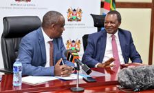 Former Treasury CS Njuguna Ndung'u hands over to new CS John Mbadi