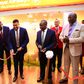 The PS Transport Mohammed Daghar cuts a ribbon to launch a KQ ticketing office at KICC. Looking on is KICC CEO James Mwaura, Principle Administrative secretary Public service Authur Osiya, KQ CEO Allan Kivaluka