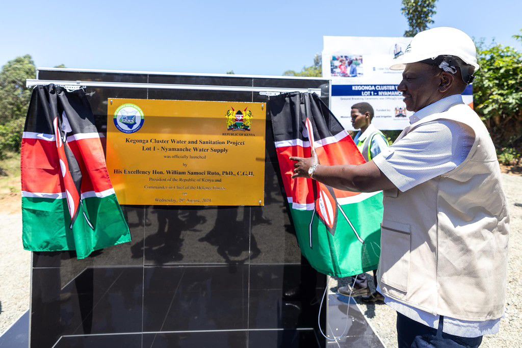 President William Ruto launching the Kegonga Cluster Water Supply – Lot 1 in Migori