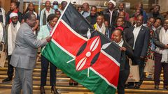 "Prime CS Musalia Mudavadi sends off a cohort of Kenyan teachers who have secured job placements in various district schools across the United States of America."