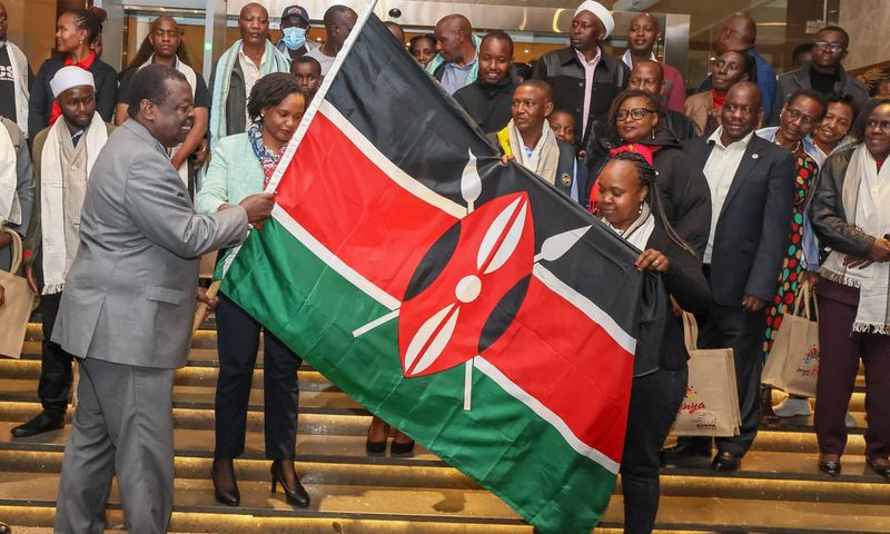 "Prime CS Musalia Mudavadi sends off a cohort of Kenyan teachers who have secured job placements in various district schools across the United States of America."