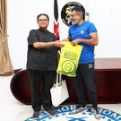 Governor Abdulswamad Nassir with billionaire Hasmukh Patel